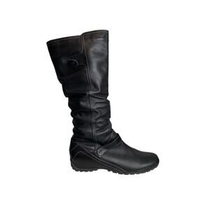 Blondo Womens Black Leather Slouchy Mid Calf Boots Sz 9M Waterproof AquaProtect